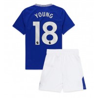 Camisa de Futebol Everton Ashley Young #18 Equipamento Principal Infantil 2024-25 Manga Curta (+ Calças curtas)